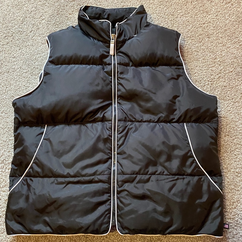 Large Ralph Lauren Polo Jeans Co. black puffer vest. Down & feather fill